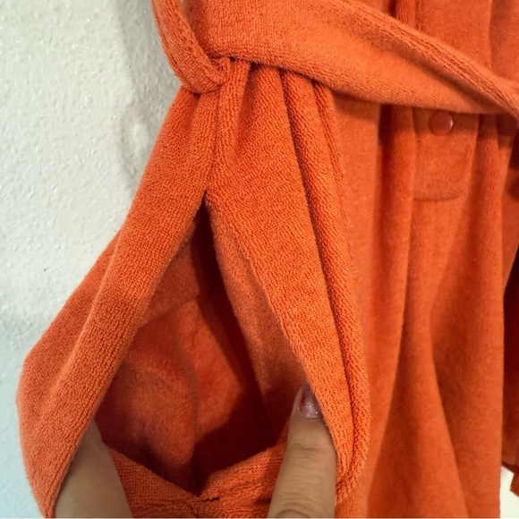 Beach Riot GIA Desa Size: Medium Snap Up Collared Terry Cloth Tie Waist Romper - Picture 8 of 9